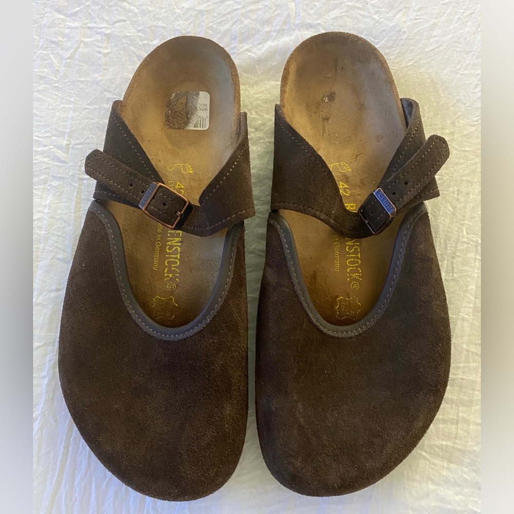 Birkenstock Boston Rosemead Dark Brown Suede RARE Vintage 42 Women 11 Men 9
